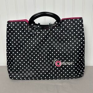 Creative Options Black White Polka Dots Pink Int. Knit Crochet Craft Carry Bag
